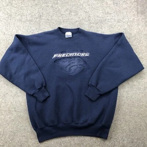 Vintage Nashville Predators Sweatshirt Mens Large Blue Crew Neck Fleece Y2K - Picture 1 of 10