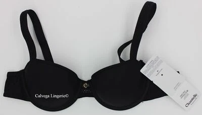 NUEVO CON ETIQUETAS Chantelle C16G60 "Chic Essential" Balconette, Camiseta Sujetador Espuma con Memoria, Negro Foto 1 de 4