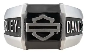Harley-Davidson® Men's Outline B&S Collegiate Style Ring Stainless Steel HSR0105 - Picture 1 of 4