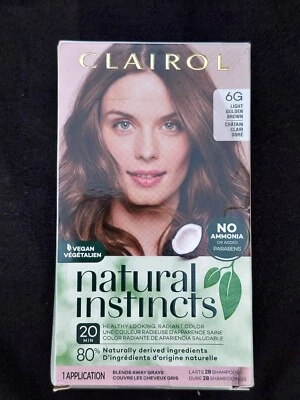 Vegan Clairol Natural Instincts Hair Color 6G Light Golden Brown Zero Ammonia - Image 1 of 2