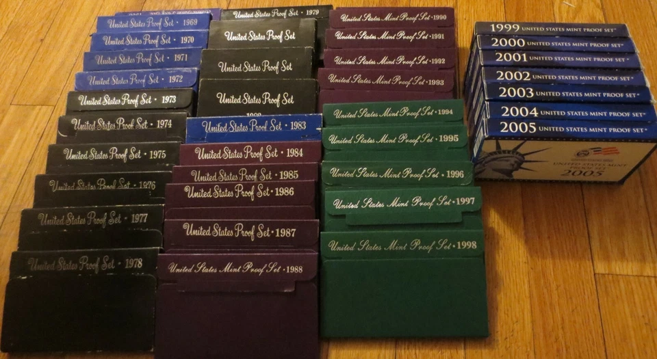 1968 to 2005 Proof Sets U.S. Mint 38 Proof Set San Francisco Mint Box COA   - Image 1 of 4