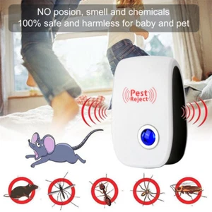 2 X Ultrasonic Pest Reject Anti Mosquito Insect Mice Rat Repeller Universal Home - Picture 1 of 17