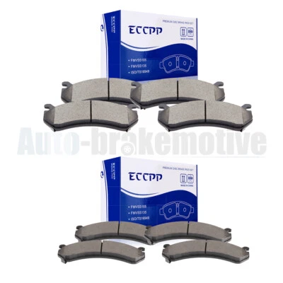 FOR CHEVROLET SILVERADO 1500 HD GMC SIERRA 3500 FRONT REAR CERAMIC BRAKE PAD - Image 1 of 4