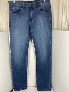 Mott & Bow Slim Warren Jeans Mens 35x34 Blue Straight Leg Heavy Wt Salt & Pepper - Picture 1 of 7