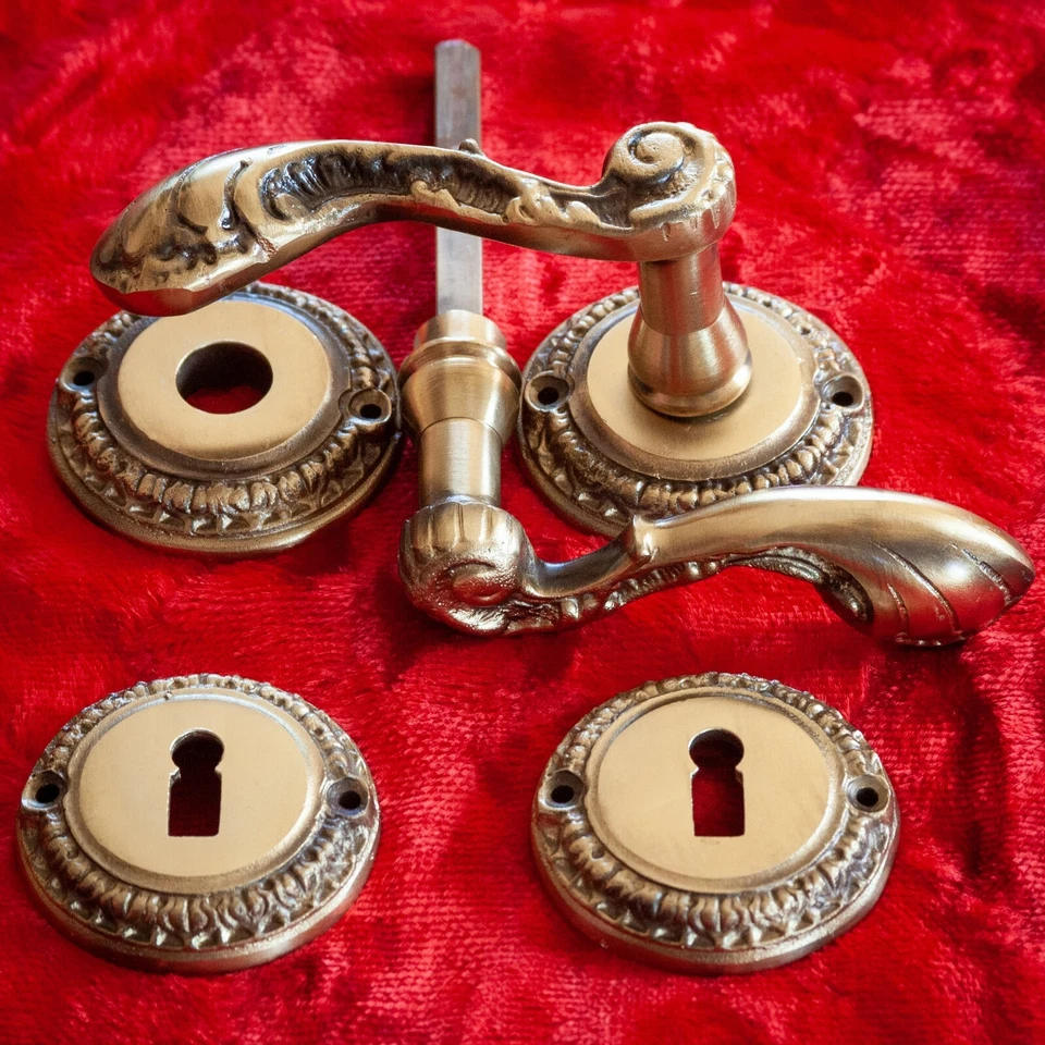 Türdrücker Türgriff Klinke Türbeschlag BB 105+Ø60mm aus Massiv Messing #K14PATBB - Bild 1 von 1