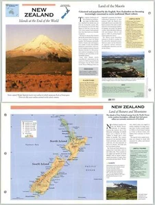 New Zealand - Australia & Oceania - Atlas Of The World - Fact File Fold-Out Page - Picture 1 of 1