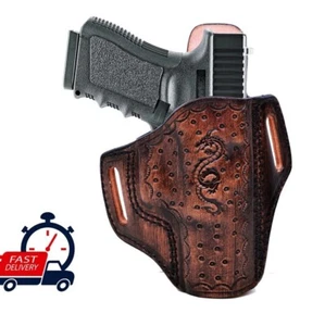 Leather Belt Holster Fits Browning HP, 1911 - Handmade - Genuine Leather - Picture 1 of 7