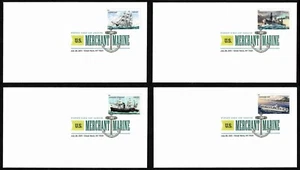 USA, SCOTT # 4548-4551, BLANK SET OF 4 DCP FDC COVERS MERCHANT MARINE SHIPS 2011 - Picture 1 of 5