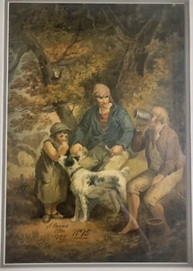 William Evans Of Eton-Watercolor&Gouache- Family With Dog-1799 - Picture 1 of 4