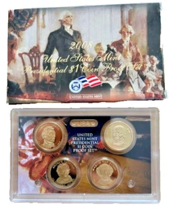 Uncirculated Proof Set 2008-S $1 U.S. Presidential Dollar Coins U.S. MInt - Picture 1 of 2