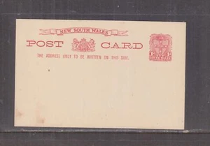 NEW SOUTH WALES, POSTAL CARD, 1897 Arms, 1d. Red, unused. - Picture 1 of 1