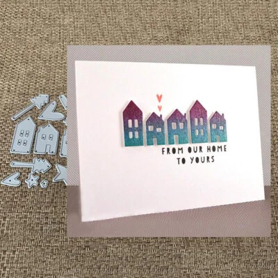 Häuser Metall Stencil Cutting Dies Scrapbooking Karten Handwerk Stanzschablone - Bild 1 von 4