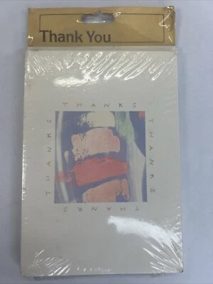 Vintage Gibson Abstract Art Pastel Thanks Thank You Cards Blank Pack of 8 Sealed - Image 1 of 3
