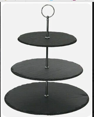 Bandeja de servir La Z Boy ardósia 3 camadas. Novo, na caixa. - Imagem 1 de 3