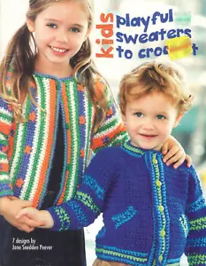 Kids Playful Sweaters To Crochet Booklet 2005 Peever Leisure Arts 3826 Pullover - Picture 1 of 6
