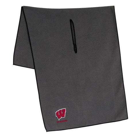 Team Effort Collegiate Grey Microfiber Towel Wisconsin Badgers Cover