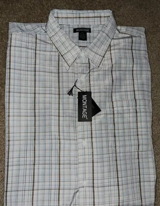 Mens Montage Long Sleeve Plaid Button Front Shirt Size 3XLT - NWT NEW - Picture 1 of 2