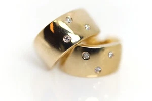 Damen Gelbgold Halbcreolen Diamant 333 – 8kt zusammen 0,06ct, Schauseite: 12mm - Bild 1 von 10