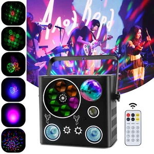DMX RGB LED Laser Projector DJ Disco Xmas Party Beam Stage Strobe Laser Lights - Picture 1 of 17
