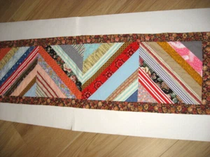 NEW Patchwork Table Runner Homemade 45"x 14" Multi Colored Cotton Hand Quilting - Picture 1 of 6