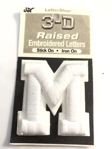 Joy Letter Shop Blanco M 2” Hierro Palo Bordado Parche Artesanal Aplique Costura - Imagen 1 de 6