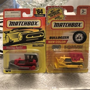 Matchbox Caterpillar Bulldozer, Yellow & Red 1/64, New In Card Flat Shipping $6 - Picture 1 of 7