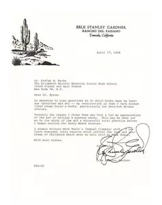 Erle Stanley Gardner, Perry Mason Autogramm Brief & Extras - authentisch! - Bild 1 von 7