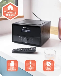 Bluetooth DAB+ Radio & CD Player | 40 Watt Mains Powered Hifi System for Home... - Picture 1 of 12