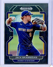 2022 Prizm Draft Picks Black Prizm #PDP83 Jack Brannigan RC - Notre Dame - MINT