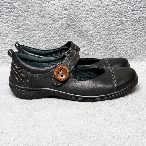 Scarpe da donna Ecco Glebe taglia 40 US 9 9 5 Mary Jane nere in pelle con cappuccio e bottoni