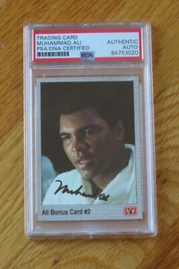 1991 AW Sports Boxing Hall of Fame MUHAMMAD ALI "The Greatest" signed Card PSA - Picture 1 of 4
