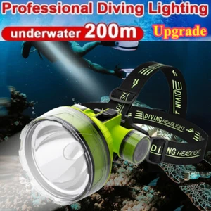 Upgrade Diving Headlamp Flashlight Long Range Lighting Fishing Diving Headlight - Picture 1 of 12