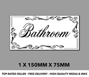 Sticker Bathroom Door Sign Self Adhesive Vinyl Decal Bath Room Door S316 - Picture 1 of 10