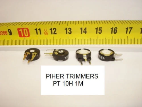 2 x POTENTIOMETER - TRIMMER. PIHER PCB PT10H 1 MOhm (10mm. Durchmesser. Linear) - Bild 1 von 1