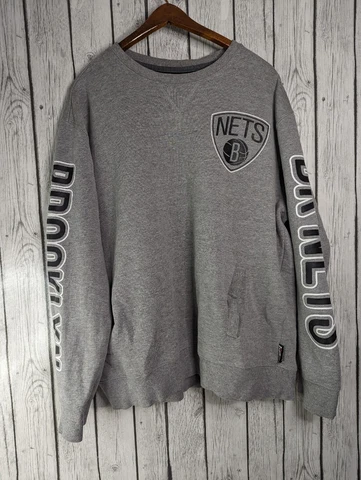 Brooklyn Nets NBA  Sweatshirt Crew neck Men's Size XL Grey Cover