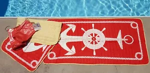 STRANDDECKE IN EINER TASCHE VINTAGE PICKNICKDECKE PAAR TRAGBAR GESTEPPT LAYOUT MATTE 2 Stck. - Bild 1 von 6