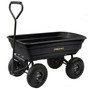 Gorilla Carts 3-cu ft Poly Yard Cart Garden Wagon Steel Utility Heavy Duty lb w