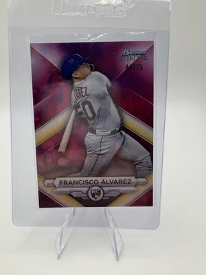 2023 Bowman Sterling Francisco Alvarez #BSR-12 Rookie RC Magenta Refractor /75 - Image 1 of 2
