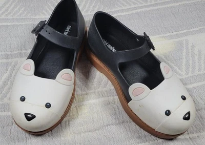 Zapatos Mini Melissa Bear Mary Jane - Talla US 11 (EUR 28/29) - Negro/Blanco Foto 1 de 4