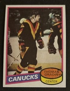 1980-81 Topps Thomas Gradin Hockey Card #241 Canucks Center FR Scratched O/C - Picture 1 of 2