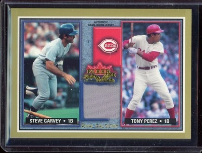 2002 Fleer Rival Factions Tony Perez Steve Garvey Jsy #RFSGTP - Image 1 of 2