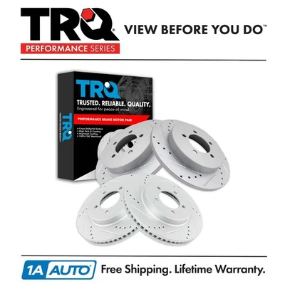 TRQ Drilled Brake Rotors Fits 06-10 Ford Explorer Sport Trac Mercury Mountaineer - Image 1 of 4