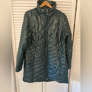 Eddie Bauer Women's Dark Green 550 Permium Goose Down Puffer Parka Size XL - Picture 1 of 8