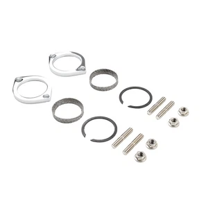 Exhaust Flange Install Kit Pair Flanges Gaskets Nuts Washers For Harley Big Twin - Picture 1 of 6