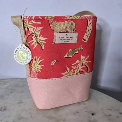 Bolso de Mano Spartina 449 Doble Caddy Lowcountry Fauna Rojo Náutico Preppy NUEVO Foto 1 de 4