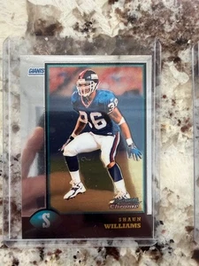 1998 BOWMAN CHROME ROOKIE CARD NEW YORK GIANTS SHAUN WILLIAMS #216 - Foto 1 di 1