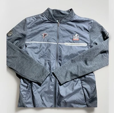 NIKE ATLANTA FALCONS NFL Super Bowl LIL Jacket Full Zip Size XL MEN Gray Medium - Image 1 of 4