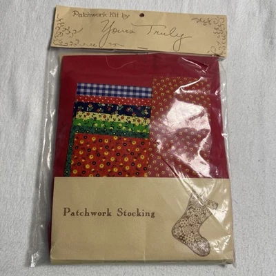 Patchwork Kit By Yours Truly Christmas Stocking Calico Small Print Retro Sealed - Image 1 of 4