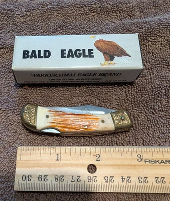 Canivete Parker Imai Japão K-542 Scroll Bolster Águia Careca Lockback - Imagem 1 de 4