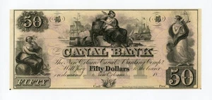 1800's $50 The Canal Bank - New Orleans, LOUISIANA Note CU - Picture 1 of 2